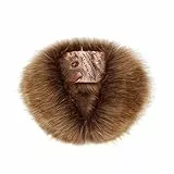 iSpchen Pelzkragen Schal Kunstpelz Kragen Schal Winter Fuchspelz Schal Damen Schal Halswärmer Damen Kunst Pelz Schal Winter Warmer Plüsch Halswärmer,Kaffee
