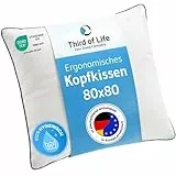 Kopfkissen 80x80 inSPIRO, Premium Kissen von Schlafexperten entwickelt, Ergonomisches Schlafkissen für Seitenschläfer, Rückenschläfer, Bauchschläfer, Ideales HWS Nackenstützkissen, Pillow Made in EU