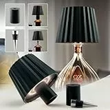 Cakkone Flaschenlampe Aufsatz Led, Lampe für Flaschenhals Farbe und Helligkeit Einstellbar, Kabellose USB-Batterie Flaschen-Lampe, IP54 Wasserdicht Lampenschirm für Flaschen. Party, Hotel, Tisch