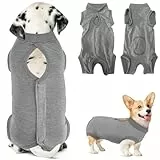 SlowTon Hundebody nach Op, weicher Hundebody nach Kastration rüde hündin, Anti-Lecken Wundschutzanzüge für Hunde atmungsaktiver Kastrationsbody Hund mit Klettverschluss