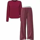 Calvin Klein Damen Ls Pant Holiday Lv00Qs7578 Set, Multi (19471 Trail Stripe+TDB), M