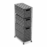 Versa Mannheim Möbel für das Bad, Schubladeneinheit mit 3 Schubladen zum Organisieren, Moderne und unterhaltsame Aufbewahrung, Maßnahmen (H x L x B) 57 x 28 x 15,5 cm, Nylon, Farbe: Hellgrau