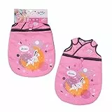 BABY born 832479 Schlafsack - Puppenschlafsack rosa grau mit Klettverschluss an den Trägern, für 36cm und 43 cm große Puppen geeignet