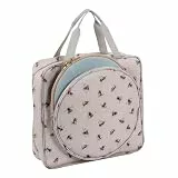 Hobby Gift Bienen-Basteltasche, Stick- und Kreuzstichtasche, Aufbewahrung für Mehrfachrahmen bis zu 25 cm, mit 2 Reißverschlusstaschen für Fäden, Muster, Stecknadeln und Zubehör, 12x35x35 cm