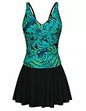 Kate Kasin Damen Zweiteiliges Tankini Set 2025 Freizeit High Waist Badeanzug mit Shorts S