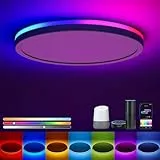 Matane Smart Deckenlampe RGB, LED Deckenleuchte Dimmbar 24W, 16 Millionen DIY Farben, Kompatibel mit Alexa & Google Assistant, RGB Deckenlampe Led für Wohnzimmer, Schlafzimmer, Kinderzimmer, Weiß 30CM