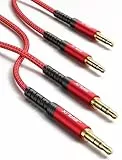 JSAUX [2Pack,1.2M] Aux Kabel 3.5mm Audio Kabel - Nylon Klinkenkabel für Kopfhörer, Galaxy S10 S9 S8, iPhone, Echo dot, Heim/KFZ Stereoanlagen, Smartphones, MP3 Player und mehr - Rot