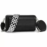 Snmoec Handytasche zum umhängen kleine Handtasche Damen umhängetasche Damen klein Mit Kartensteckplatz münzbörse Crossbody Bag klein Schwarz