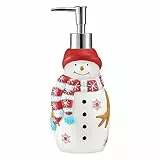 Emibele Weihnachten Duschgel Spender, Handseife Shampoo Dusche Flasche aus Harz, Nachfüllbarer Auslaufschutz, Dekorative Pumpe Flasche für Bad Küche Arbeitsplatte 15,2 OZ /450 ML, Schneemann mit Hut