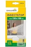 Schellenberg 50714 Fliegengitter für Fenster, Insektenschutz ohne Bohren, zuverlässiger Schutz gegen Mücken und Fliegen, inkl. Befestigungsband, 130 x 150 cm, weiß