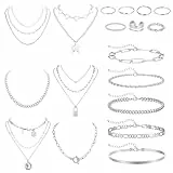 TYXHXTF 18 Stück Schmucksets für Damen, Goldschmuck Und Silberschmuck: Modeschmuck Schmuckset, Schmucksets für Damen, Women's Jewellery Sets, Schmuckset Silber