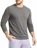 PINSPARK Sweatshirt Herren Basic Ohne Kapuze Pullover Rundhals Langarmshirt Leichter Sport Shirt Loose Fit Pulli Freizeit Sweater Grau S