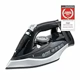 TZS First Austria Dampfbügeleisen I 2290-2720W I Keramiksohle I Selbstreinigung I Vertikaldampf I Anti-Kalk I Trockenbügeln I 0,3l Wassertank I 1.2 kg | schwarz