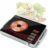 Bellanny Glaskeramikkochfeld 1 platten, 3500W Tragbar Kochfelder für Küche, Touch Steuerung Cerankochfeld, Kochplatte, Elektroplatte mit 4 Modi 9 Stufen Leistung, 0-3 Stunden Timer kleine Herdplatte