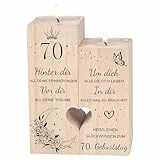 70 Geburtstag Frau Mann，Kerzenständer，70 Geburtstag Deko Geschenkideen，Geburtstagsgeschenk für Vater, Mama, Frau，Schwester, Freundin