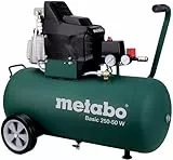 Metabo Kompressor Basic 250-50 W – 601534000 – Kompressor mit leistungsstarkem Motor und 50 l Kesselgröße – 1,5 m Kabellänge