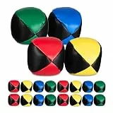 Relaxdays Jonglierbälle, 20er Set, Ø65 mm, Anfänger & Profis, PU, Sandfüllung, Jonglierballset Kinder & Erwachsene, bunt, 65 mm