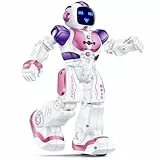 Ruko 6088 Tanzender Roboter für Kinder, App- & Fernbedienung, Gestensteuerung, Programmierbarer Lernroboter mit LED-Gesichtern, Wiederaufladbar, Spielzeug ab 3 Jahren, Rosa
