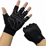 Nesirooh Fitness Handschuhe Herren Damen, Trainingshandschuhe für Gym, Krafttraining, Gewichtheben, Rudern, Radfahren (Schwarz, S)