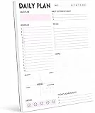 Nokingo A4-Tagesplaner-Block – Kalender, Terminplaner, Organizer mit Dankbarkeit, Priorität, To-Do, Termine, Notizen, Mahlzeiten und Wasseraufnahme-Tracker, 50 undatierte Abreißblätter, 21,5 x 28 cm