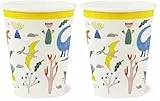 Talking Tables Packung mit 8 Dinosaurier-Bechern (250 ml/9 oz) | Startseite Recycelbar und biologisch abbaubar | Papiergeschirr für Kindergeburtstagsfeier, Unisex-Partygeschirr für Jungen oder Mädchen