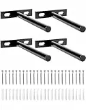 QWORK® 4 Stück Unsichtbar Regalträger - 125mm - Schwebende Regalhalterungen aus Massiveisen für Wand Montage Dekoration Kabinett Möbel