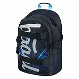 Baagl Schulrucksack für Jungen Mädchen Teenager - Skateboard Rucksack - Kinderrucksack mit Laptopfach und Brustgurt für Schule, Weiterführendeschule, Mittelschule (Skate Bluelight)
