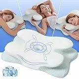 Coolux Sleep Nackenkissen Kopfkissen, Memory Schaum Kissen für Seiten, Rücken und Bauchschläfer, Ergonomisches Nackenstützkissen mit Kühlendem Waschbarem Bezug, Oeko-TEX® Zertifiziert