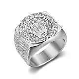 GleaMora Titanstahl Unisex Krone Ring Personalisierter Hip Hop Ring Einfacher trendiger Schmuck Luxus Party Geschenk