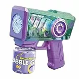 Seifenblasenpistole Kinder Mit Cooler Beleuchtung, Automatische Seifenblasenpistole Mit Seifenblasenflüssigkeit, Seifenblasen Pistole-Spielzeug Geschenk füR Kinder Im Alter Von 4–8 Jahren