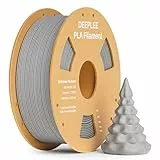 DEEPLEE PLA Filament 1.75mm, 3D Drucker Filament 1kg (2,2lbs), Maßgenauigkeit +/- 0,02 mm, Filament 3D-Druckmaterialien für FDM 3D Drucker, Grau