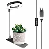 Wiaxulay Pflanzenlampe Led Vollspektrum, 48 LEDs Vollspektrum-Pflanzenlicht für Zimmerpflanzen, höhenverstellbare Wachstumslampe mit Sockel, 3 optionale Spektren, Auto Timer 3/9/12Hrs, 10 Helligkeiten