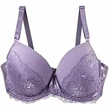 Klassische Nahtloser BH Damen Ohne Bügel Powerful Push Up mit Verstellbarem Bustier Seamless Bra Bequemer BHS Große Brüste Unterwäsche Trainings Schlaf Alltag Sport Bh Gepolstert (Purple, 75E)