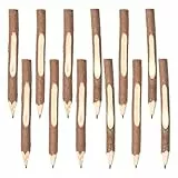 Sxutop 12 Stück Holzstifte Zweig Holzbleistifte aus Graphit Stifte Naturholz Zweig Personalisierte Bleistifte Holz Bleistift Zweig Baum Bleistift für Kindergeburtstag, Wald-Partygeschenke, Büro
