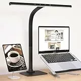 EppieBasic Schreibtischlampe LED Dimmbar, 12W Architekten Arbeitslampe, Augenschutz Schreibtischleuchte,Overhead Büro Tischlampe Schreibtischbeleuchtung Monitor Lampe,6 Farbmodi,Auto-Dimmen
