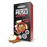 Layenberger High Protein Crunchy Müsli, 25% Eiweiß und 11% Ballaststoffe, vegan - 1er Pack (1x 375 g) - Apfel Zimt
