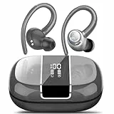 VKROBAG Wireless Earbuds Bluetooth Ohrhörer mit Sport Wireless Ohrhörer mit Ohrhaken, 3D Stereo Ohrstöpsel Iron Gray