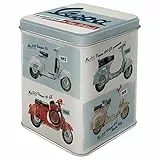 Nostalgic-Art Retro Teedose, 100 g, Vespa – Model Chart – Geschenk-Idee für Roller-Fans, Aufbewahrung für losen Tee und Teebeutel, Vintage Design