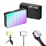 SMALLRIG RM40C Min LED RGB Videoleuchte, 4800mAh Akku, LCD-Display, Tragbares Kameralicht für Tiktok-YouTube-Content-Ersteller, Fotografen, 2500K–10000K CRI 96+ TLCI 99+, Magnethalterung – 5359
