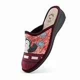 JOMIX Winter Hausschuhe Damen Bequeme Pantoffeln Bequeme Italien Slippers Indoor (03 Weinrot, 38 EU)