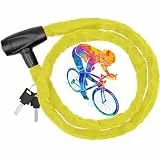 Fahrradschloss Kette 120 cm,Hohe Sicherheitsstufe Kettenschloss Kommt Mit Leichtem Diebstahlsicher Bremsbelagschloss für Draussen Sperren Roller, Motorrad, Rasenmäher, etc. (Yellow 4mm)