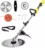 Professioneller Rasentrimmer akku für Makita-Akkus, Rasentrimmer mit UnkrautbüRste, Freischneider Akku 4 Klingentypens, BüRstenloser Motor, Motorsense Akku(ohne Akku & Ladegerät)