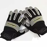 TECH-CRAFT® Heavy Duty Schutzhandschuhe Strong Touch | Touchscreenfähig | Handfläche mit Mikro-Faser und Polyester | mit Klettverschluss | professionelle Arbeitshandschuhe (Größe 10, 2 Paar)