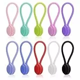 Lusofie 10 Stück Magnetische Kabelbinder Silikon Kabelclip Organizer Wiederverwendbare Magnetische Kabel Organizer USB Kabelmanager für Büro Schule Zuhause Cable Organizer