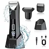 2-In-1 Intimrasierer Mann, Rasierer Herren Intimbereich mit LED Anzeige & Licht, Nass und Trocken Intimrasierer,wasserdicht Intim Rasierer Männer,Körperrasierer Herren für Leiste/Brust/Bart/Beine,IPX7