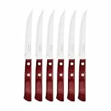 Tramontina Steakmesser 21 cm im 6-er Set, edles Steakbesteck aus rostfreiem Edelstahl