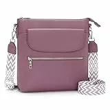 JSDOST Handtasche Damen Groß Umhängetasche Mittelgroß Crossbody Bag Veganes Leder Schultertasche Mit Vielen Fächern Lila