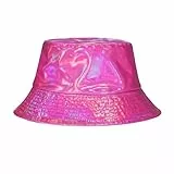 JJDreams Flexibel Glitzer Kappe Faltbar Fischerhut Wasserdichter Eimer Hut für Karneval Party,Rosa