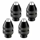4 Stück 4486 Schnellspannbohrfutter, Dreibacken Bohrfutter für Dremel, Spannfutter für Dremel Ersatz 1/32 bis 1/8 Schnellspann Bohrfutter Adapter für Dremel 4000,400,3000,398/95,300,200,285,8200