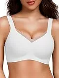 Gailife Crossover-BHs für Damen, ohne Bügel, drahtlos, nahtlos, stützend, für den Alltag, Weißer Schnee, XX-Large